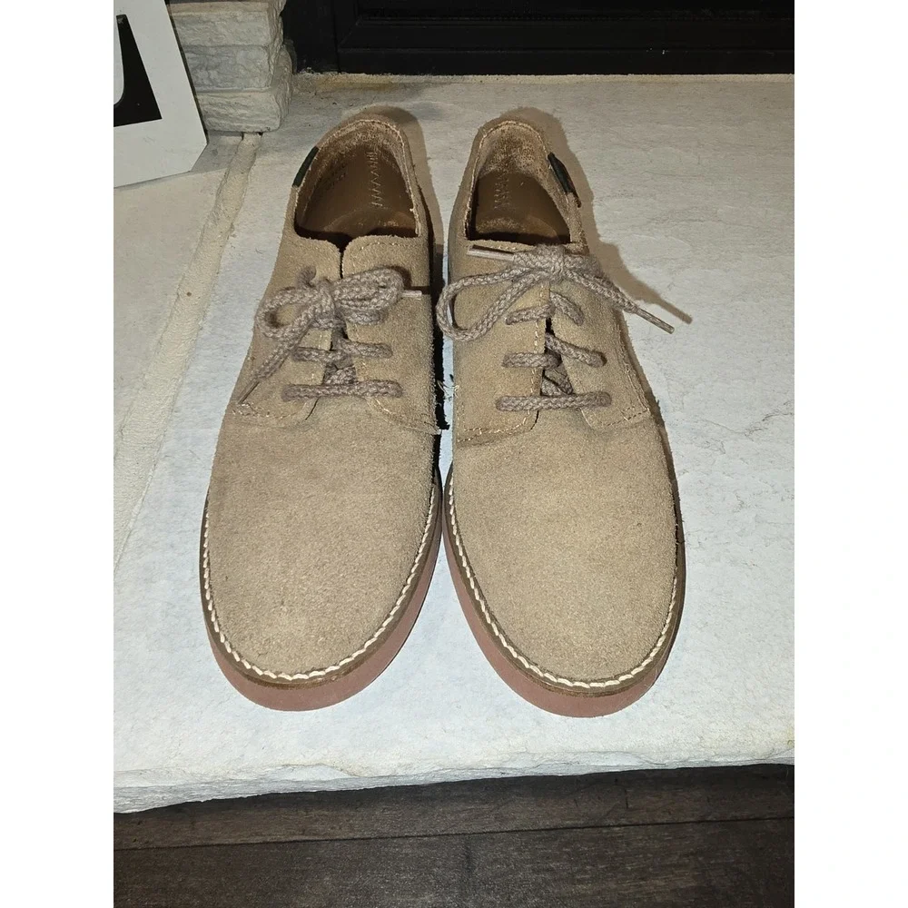 Youth BASS BUC Elliott Oxford Shoes 5 M Tan Suede Lace Up School Dress Shoe